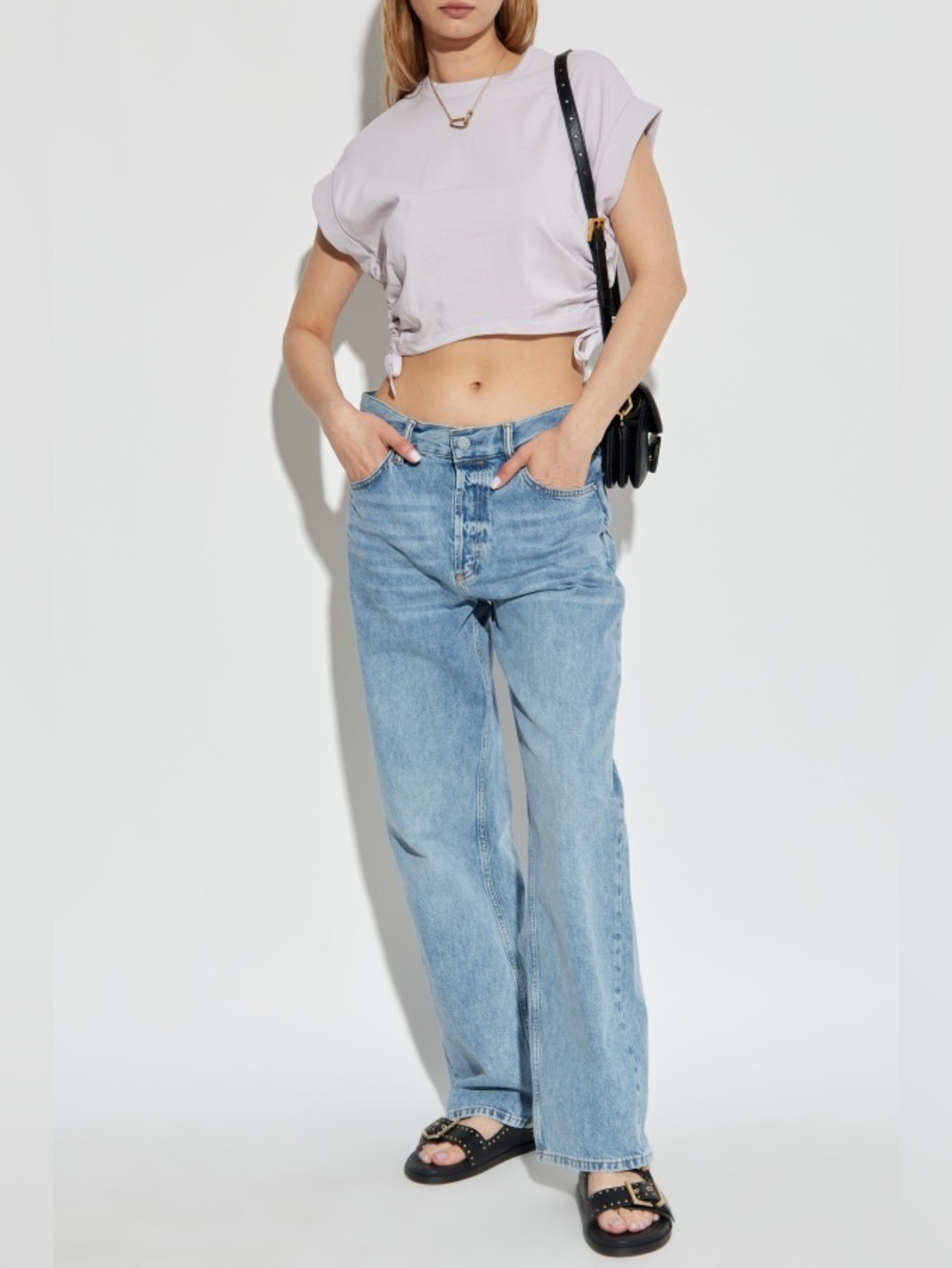 AllSaints Mira Cropped Drawcord T-Shirt